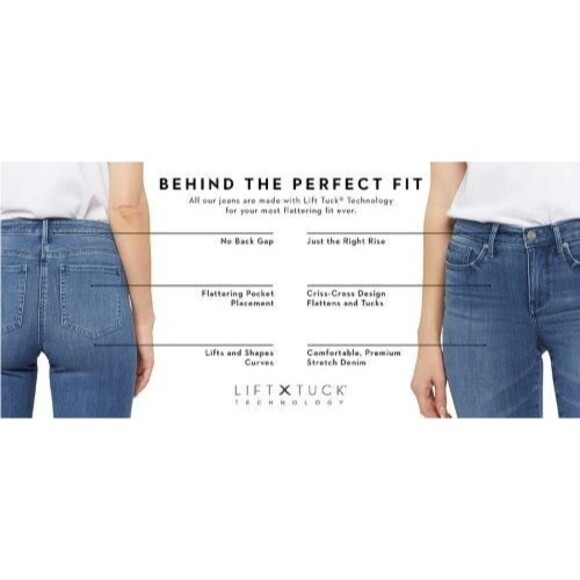 NYDJ Alina Convertible Ankle Jeans 6P Lift Tuck Shaping Straight Dark Wash NWT - Picture 3 of 11